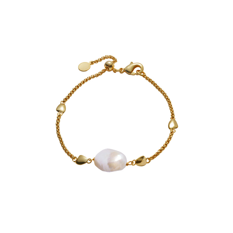 Sol Waterproof Freshwater Pearl Bracelet | Gold Coated