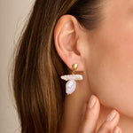 Sol Waterproof Freshwater Pearl Earrings | Gold Coated