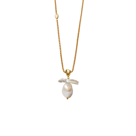 Sol Waterproof Freshwater Pearl Necklace | Gold Coated