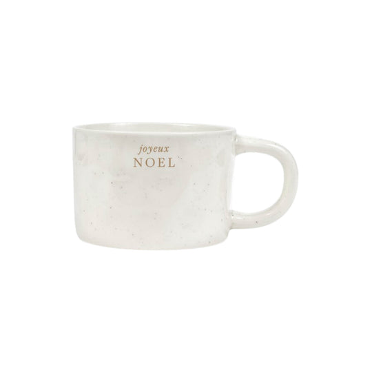 Speckled Sentiment Mug with Tag | Joyeux Noel