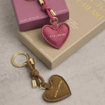 Suedette 'Key To My Heart' Gift Boxed Keyring | Caramel