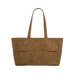 Taya Hand Woven Suedette Shoulder Bag | Caramel