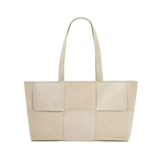 Taya Hand Woven Suedette Shoulder Bag | Off White