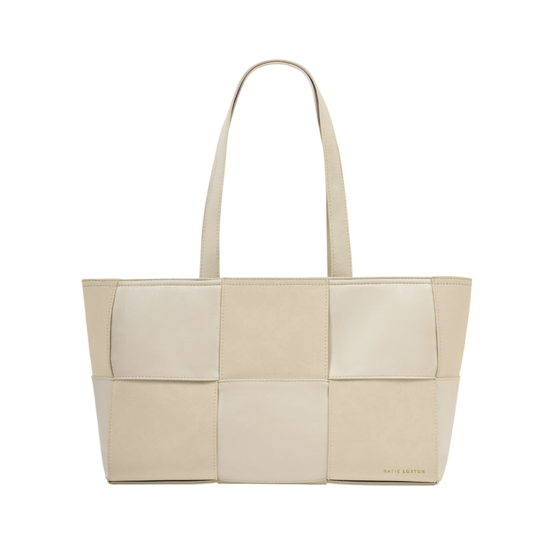Taya Hand Woven Suedette Shoulder Bag | Off White