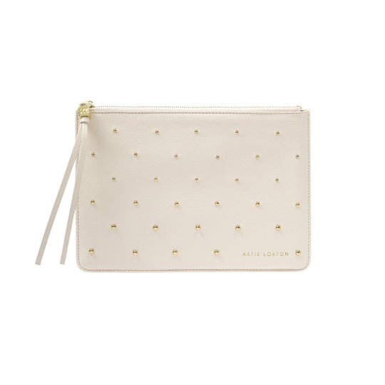 Studded Tassel Charm Pouch | Off White