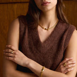 Tiger's Eye Button Bracelet | Gold Coated