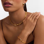Tiger's Eye Button Necklace | Gold Coated