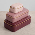 Vegan Leather Jewellery Box | Deep Rose | Medium