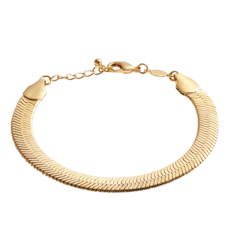 Waterproof Ciana Snake Chain Bracelet | Large | Gold Plated