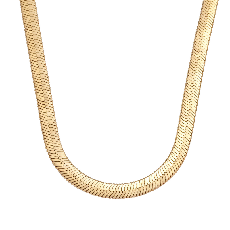 Waterproof Ciana Snake Chain Necklace | Large | Gold Plated