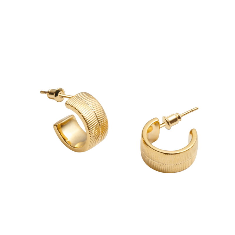 Waterproof Ciana Snake Huggie Hoop Earrings | Gold Plated