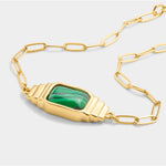 Waterproof 'Good Energy' Malachite Bracelet | Gold Plated