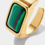 Waterproof 'Good Energy' Malachite Hoop Earrings | Gold Plated