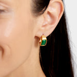 Waterproof 'Good Energy' Malachite Hoop Earrings | Gold Plated