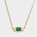 Waterproof 'Good Energy' Malachite Necklace | Gold Plated