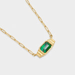 Waterproof 'Good Energy' Malachite Necklace | Gold Plated