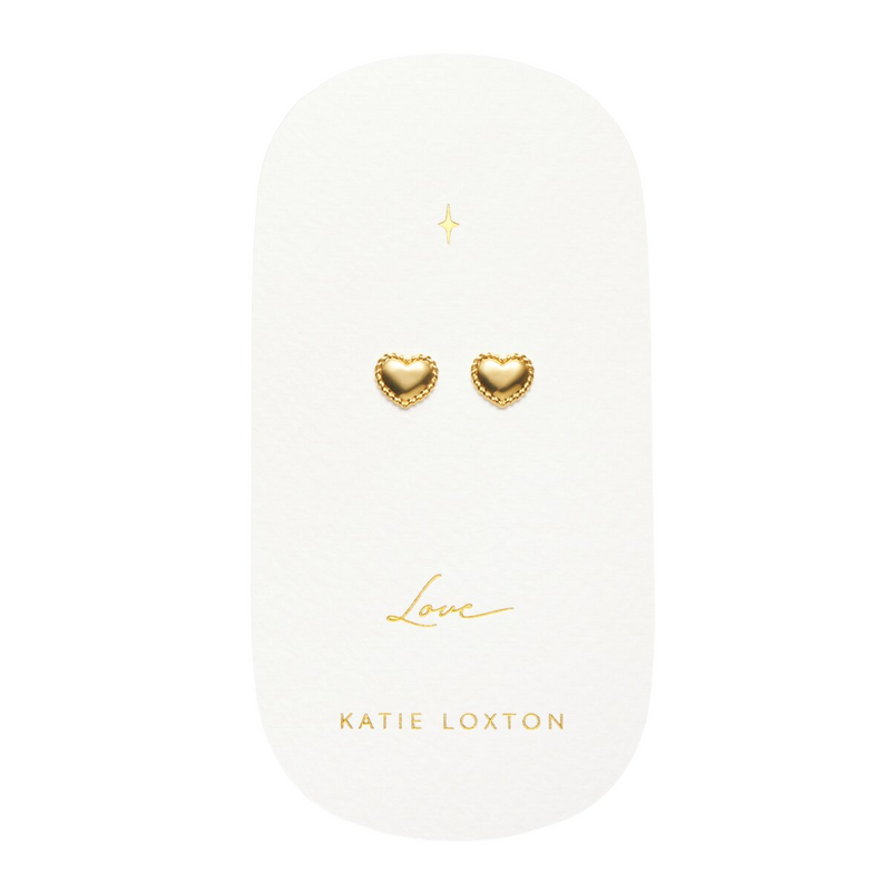 Waterproof 'Love' Heart Earrings | Gold Plated
