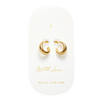 Waterproof 'With Love' Dome Hoop Earrings | Gold Plated