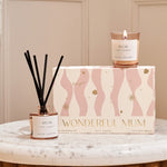 'Wonderful Mum' Mini Votive & Reed Diffuser Gift Set | English Pear & White Tea