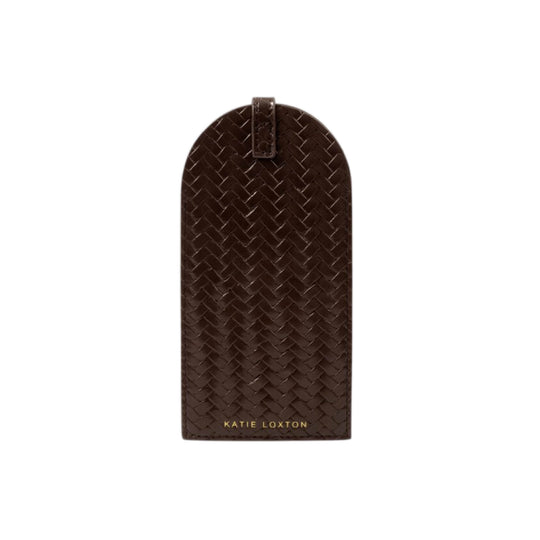 Woven Vegan Leather Glasses Sleeve | Chocolate