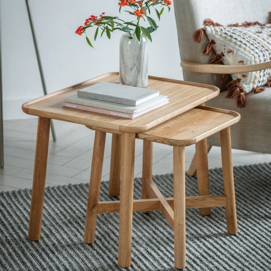 Kingham Oak Nesting Side Tables | Natural | Set of 2