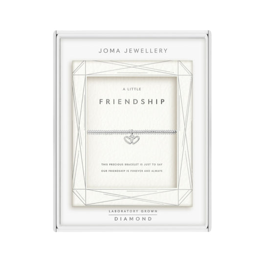 Laboratory Grown 'Diamond A Little 'Friendship' Bracelet | Silver Plated