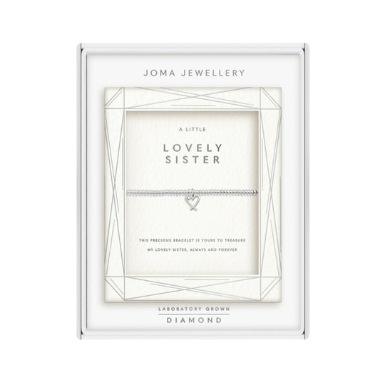 Laboratory Grown Diamond A Little 'Lovely Sister' Bracelet | Silver Plated