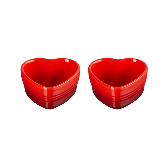 Stoneware Heart Ramekins | Cerise | Set of 2