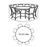 Deluxe 8 Seat Round Outdoor Dining Set Cover