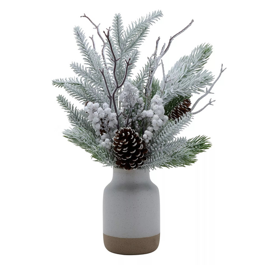 Faux Frosted Pine Pot