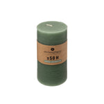 Rustic Pillar Candle | Eucalyptus Green | 14cm