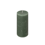 Rustic Pillar Candle | Eucalyptus Green | 14cm