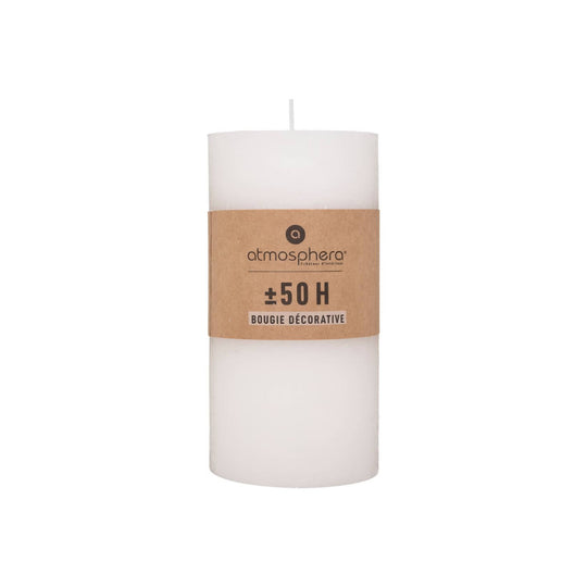 Rustic Pillar Candle | White | 14cm