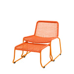 Outdoor Sassano Lounge Chair with Footstool | Orange