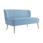 Beau 2 Seater Sofa | Cornflower Blue/Blonde Wood
