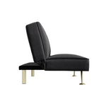 Burlington Velvet Sofa Bed | Black/Brushed Gold
