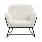 Charles Boucle Armchair | Ivory/Matte Black