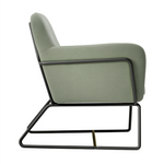 Charles Velvet Armchair | Sage/Matte Black