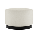 Lara Boucle Pouffe | Ivory/Matte Black | Large