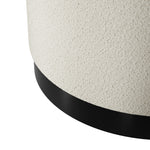 Lara Boucle Pouffe | Ivory/Matte Black | Large