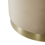 Lara Velvet Pouffe | Beige/Brushed Gold | Large