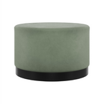 Lara Velvet Pouffe | Sage/Matte Black | Large