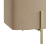 Lola Velvet Storage Ottoman | Beige/Brushed Gold