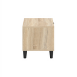 Stockholm Chevron 1 Drawer Bedside Cabinet | Natural/Black