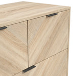 Stockholm Chevron 4 Drawer Chest | Natural/Black