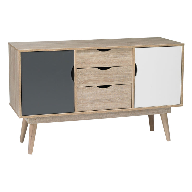 Scandi 2 Door Sideboard | Grey/White Oak