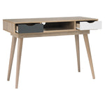 Scandi 2 Drawer Desk | Grey/White Oak