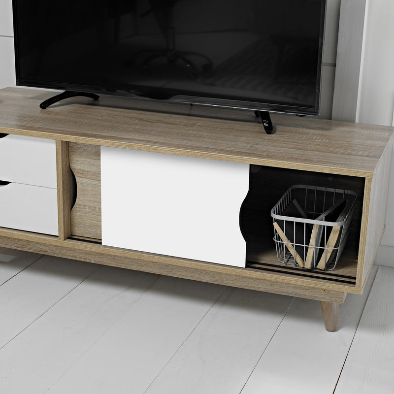 Scandi Media Unit | White Oak