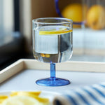 Torino Wine Glasses | Clear/Blue | Set of 2