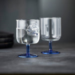 Torino Wine Glasses | Clear/Blue | Set of 2